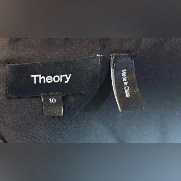 Theory Womens 10 Black Admiral Crepe Cap Sleeve Shift Dress Work Career - Picture 4 of 7